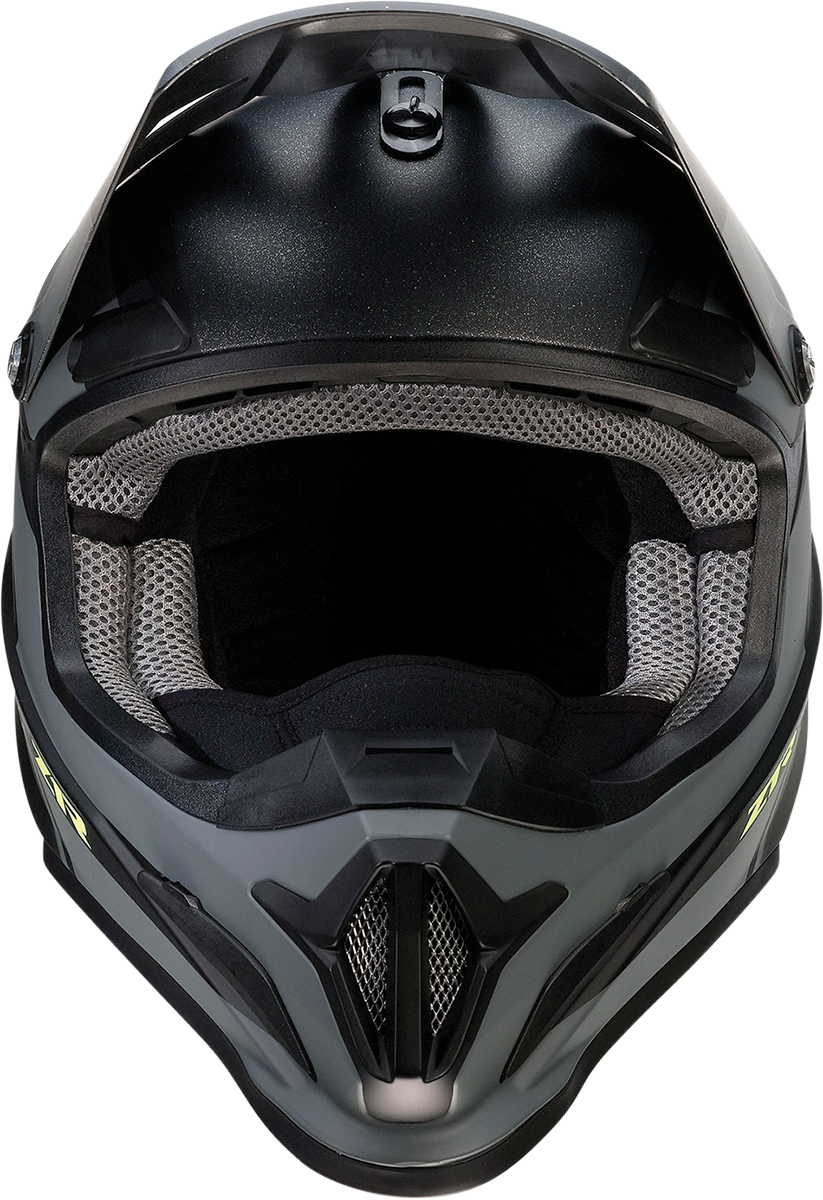 Z1R Rise Snow Helmet in Cambio Black and Hi-Viz with medium size, featuring a sleek design and ventilation for winter sports.