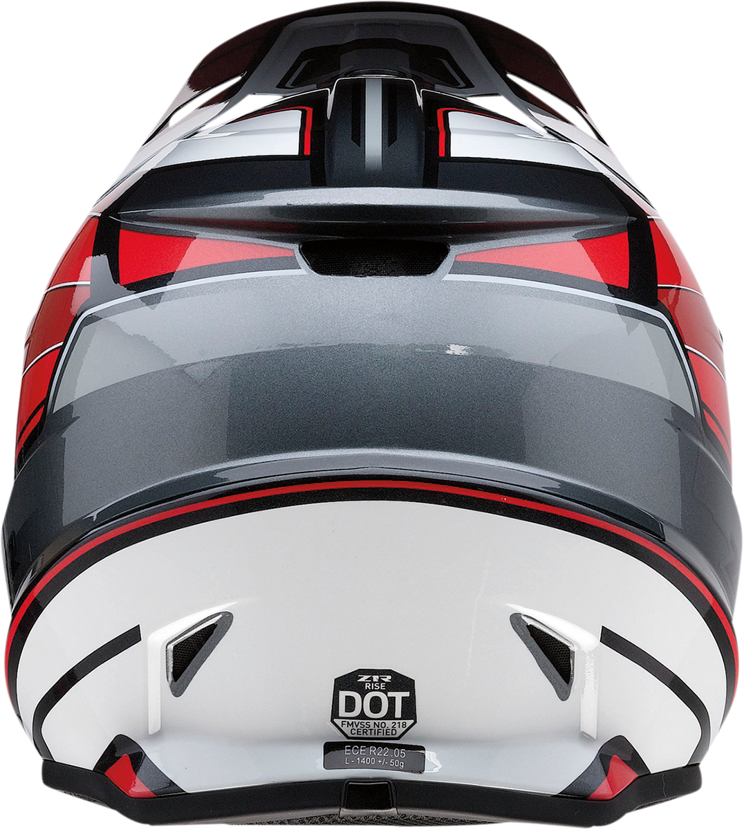 Z1R, Z1R Rise Motorcycle Helmet - Red and Gray, Size 2XL (Part No. 0110-7213)