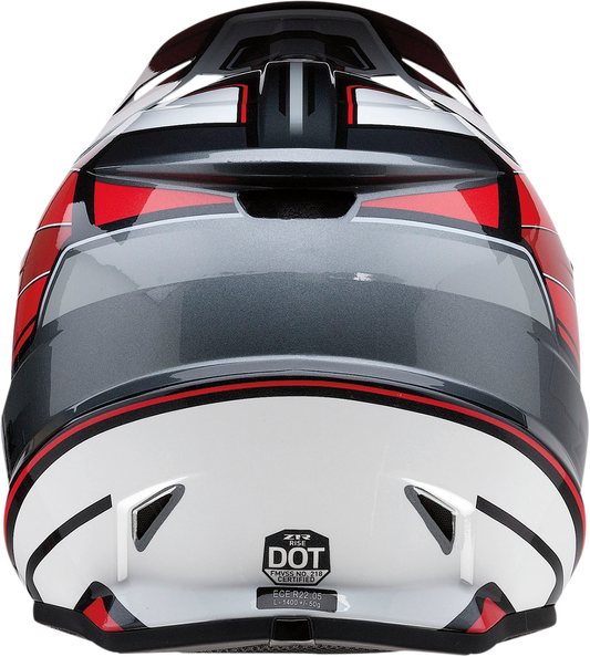 Z1R, Z1R Rise Motorcycle Helmet - Red and Gray, Size 2XL (Part No. 0110-7213)