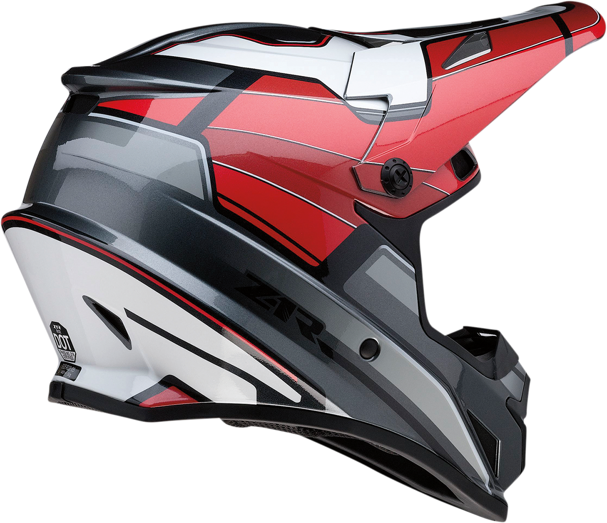 Z1R, Z1R Rise Motorcycle Helmet - Red and Gray, Size 2XL (Part No. 0110-7213)