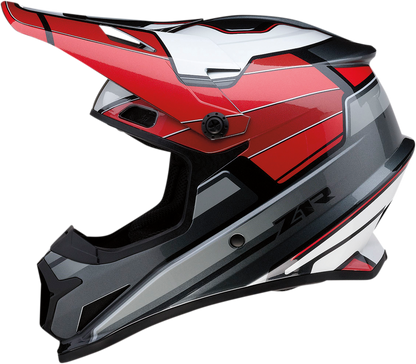 Z1R, Z1R Rise Motorcycle Helmet - Red and Gray, Size 2XL (Part No. 0110-7213)