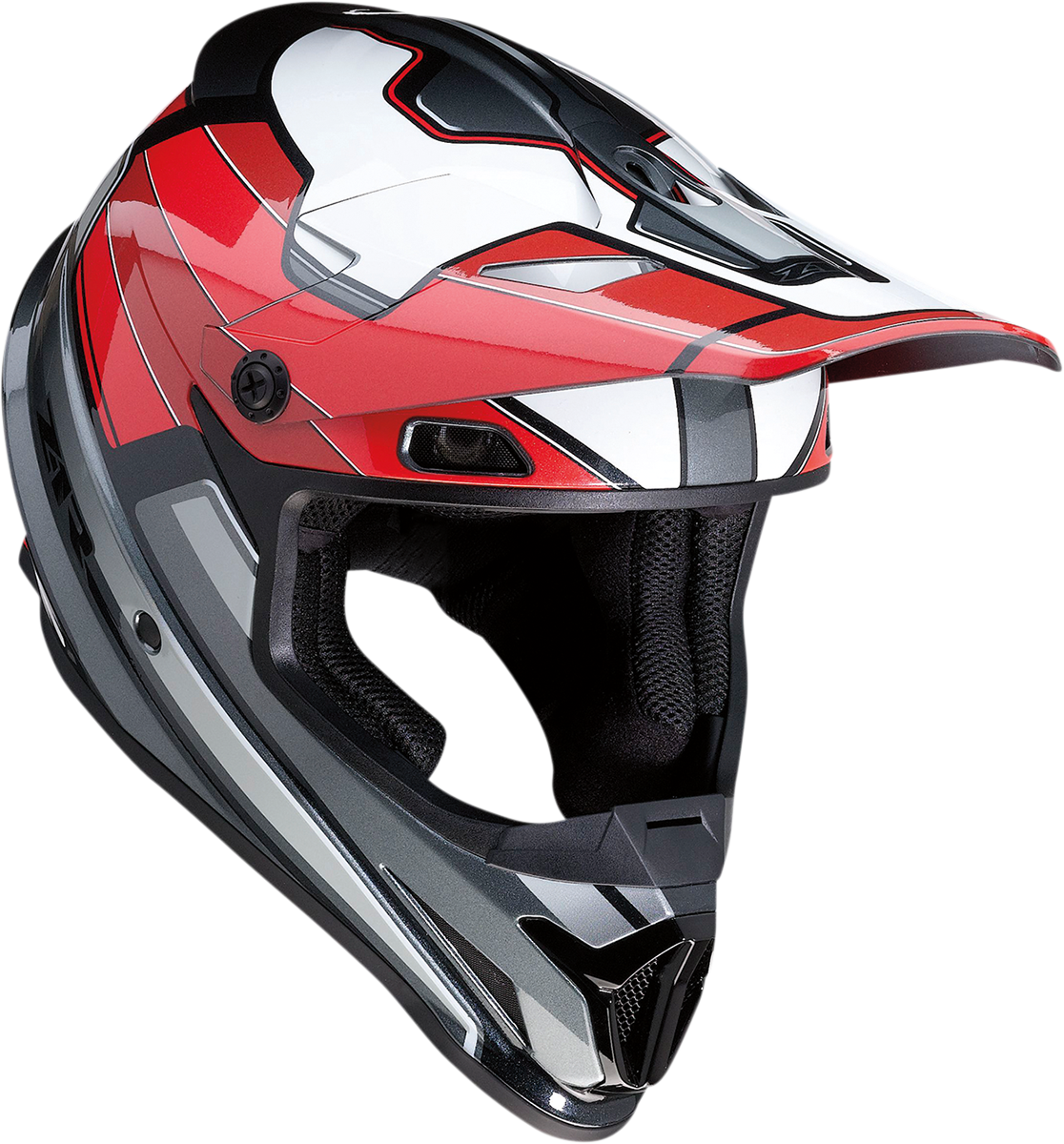 Z1R, Z1R Rise Motorcycle Helmet - Red and Gray, Size 2XL (Part No. 0110-7213)