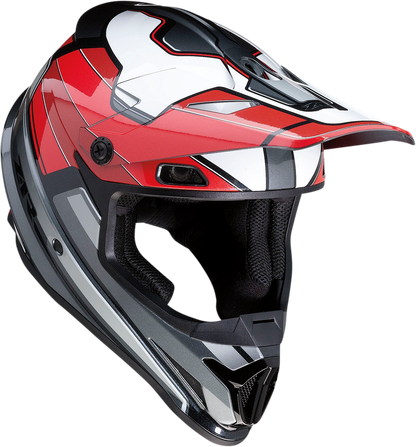 Z1R, Z1R Rise Motorcycle Helmet - Red and Gray, Size 2XL (Part No. 0110-7213)