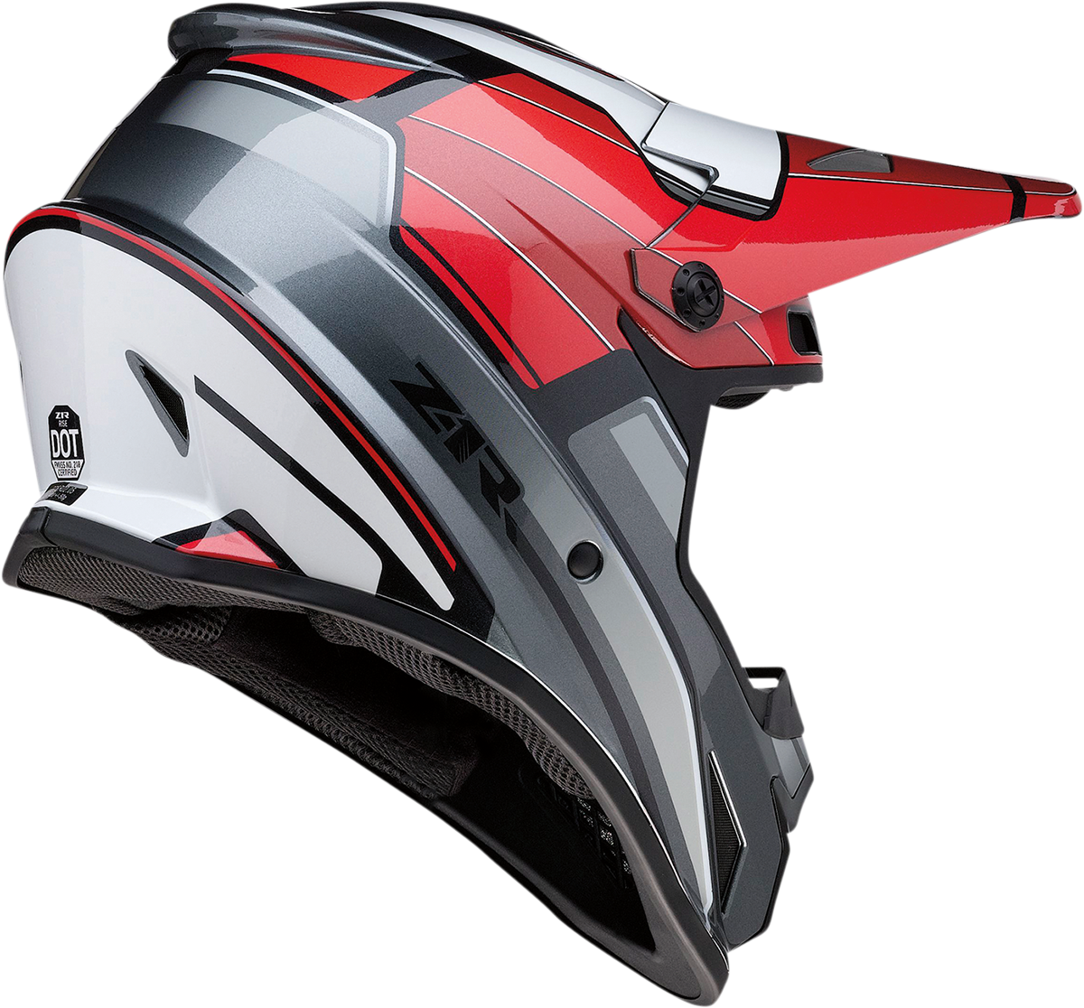 Z1R, Z1R Rise Motorcycle Helmet - Red and Gray, Size 2XL (Part No. 0110-7213)