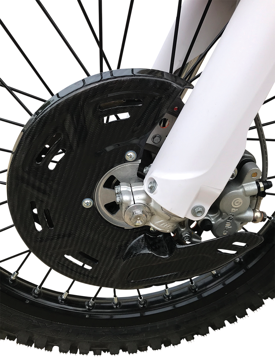 MOOSE OFFROAD Carbon Disc Cover UDG-S protecting heavy-duty front rotor on off-road vehicle, durable and lightweight design