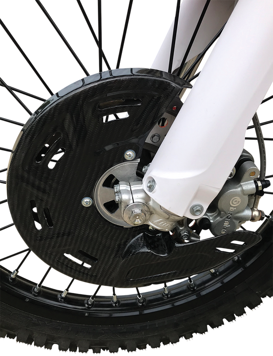 MOOSE OFFROAD Carbon Disc Cover UDG-S protecting heavy-duty front rotor on off-road vehicle, durable and lightweight design