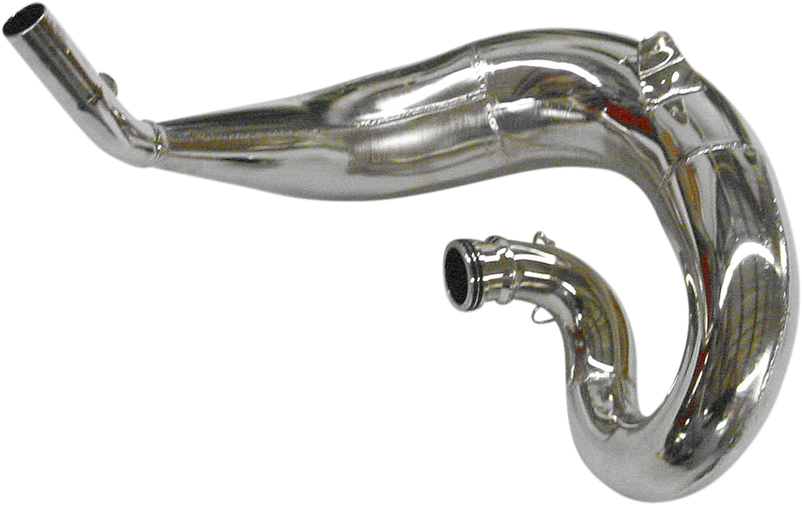 FMF Fatty Pipe motorcycle exhaust system with high-performance design, featuring a sleek metal finish and branded FMF logo.