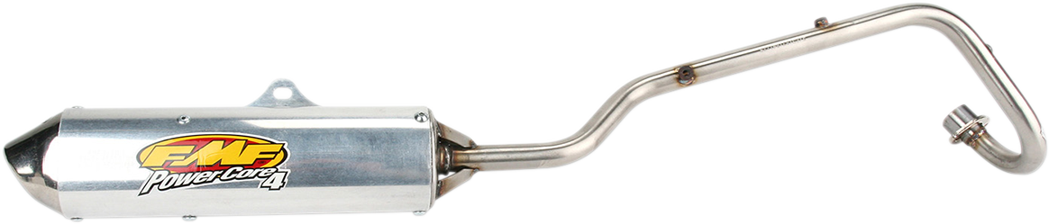 FMF Powercore 4 exhaust with Hi-Flo end cap for 4-stroke engines, shown in the product image.
