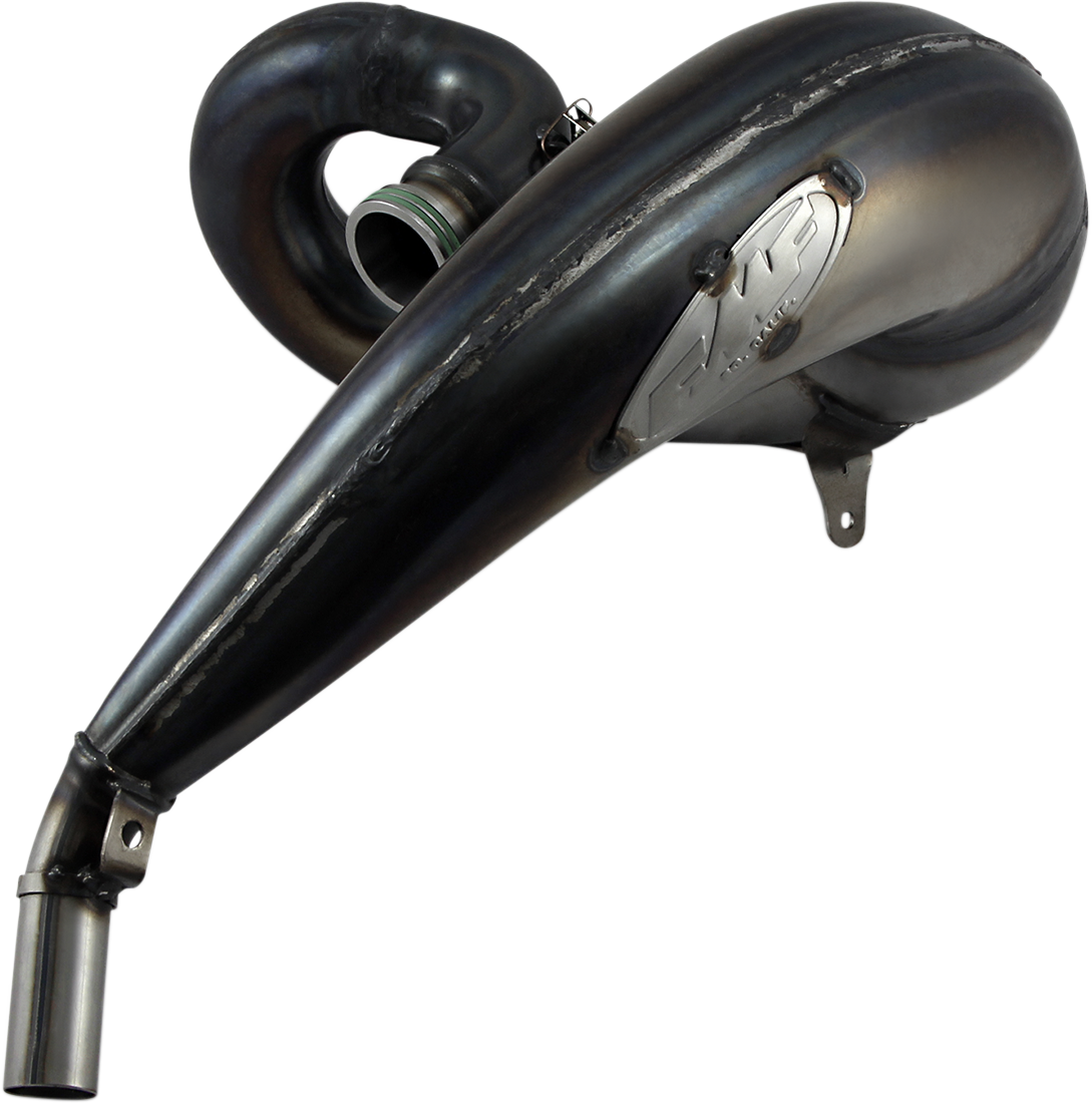 FMF Factory Fatty pipe for KTM RR250/300 (2013-2019), motorcycle exhaust system part #025157, showcasing the shiny metal construction.