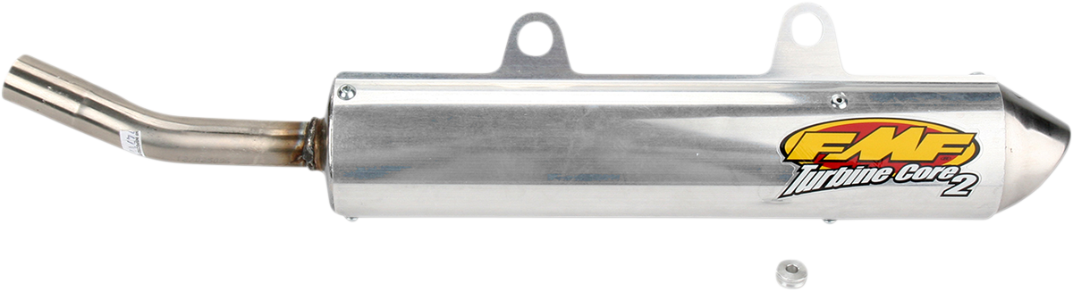 FMF Turbinecore 2 motorcycle silencer part 025096 for enhanced motorcycle performance, shown in the image.