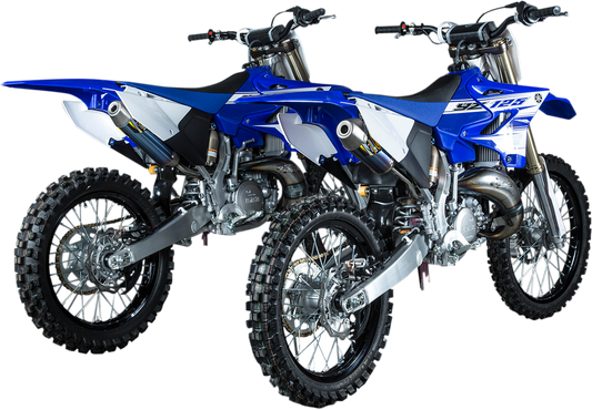 FMF Powercore 2.1 Titanium muffler for 4-stroke ATV and dirt bike, showcasing the sleek titanium finish and compact design.