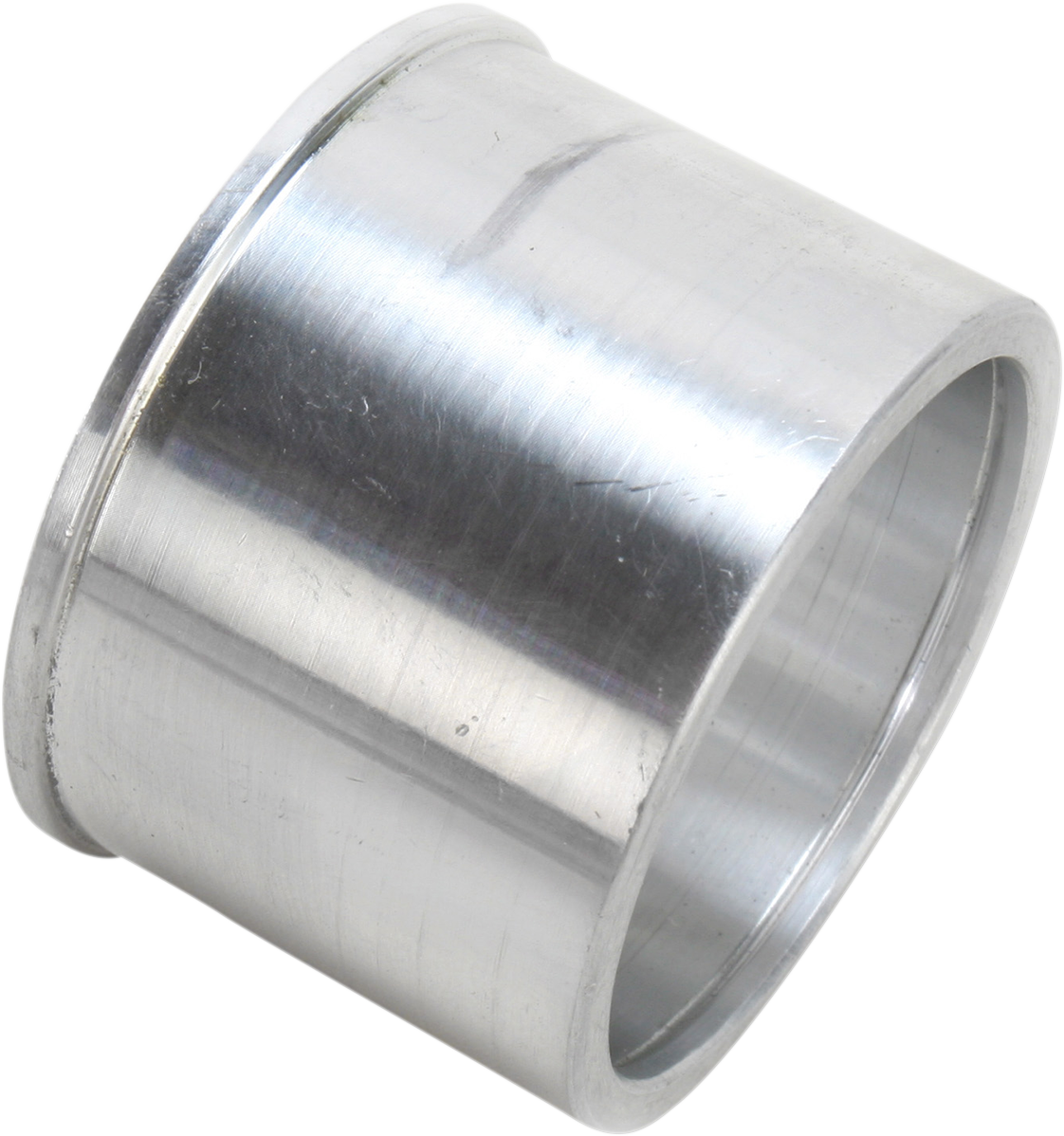 Aluminum FMF Muffler Sleeve replacement for mid-pipes, showing the durable, shiny metallic sleeve in close-up detail.