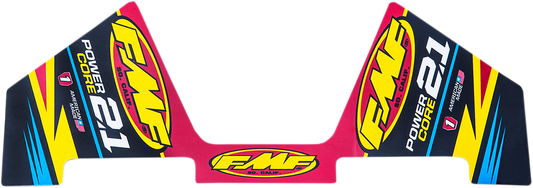 FMF Powercore 2.1 exhaust replacement decal with part number 014826, featuring bold FMF branding on a sleek decal design.