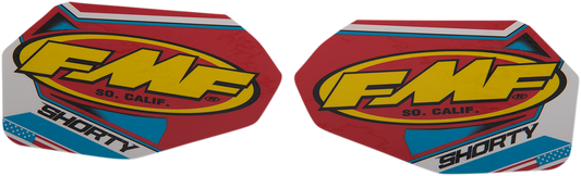 FMF Exhaust Replacement Decal Shorty 014845, black and white sticker with FMF logo and branding for motorcycle exhaust customization