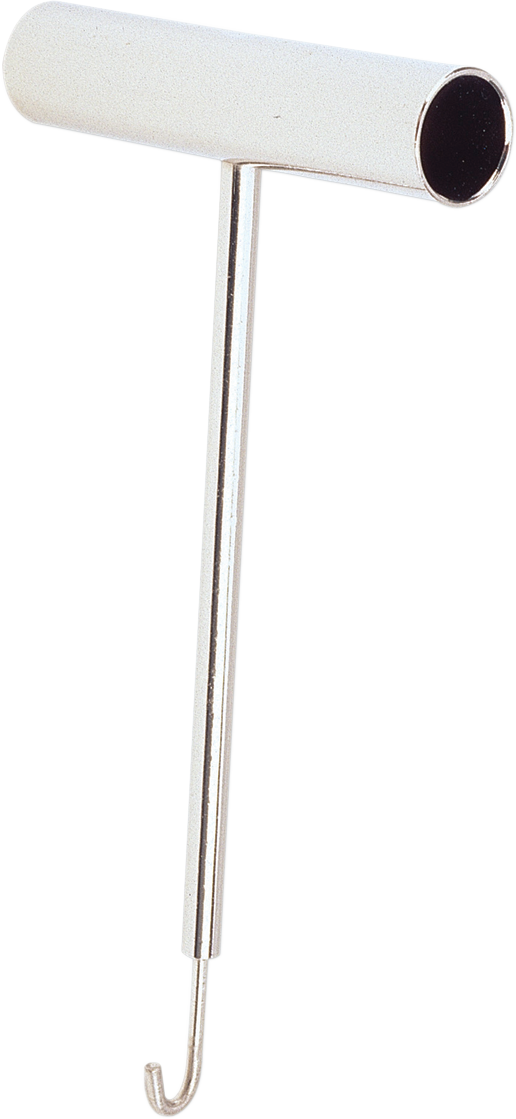 Black FMF Puller Tool exhaust spring T-handle for motorcycle maintenance, part 011231, with ergonomic design.