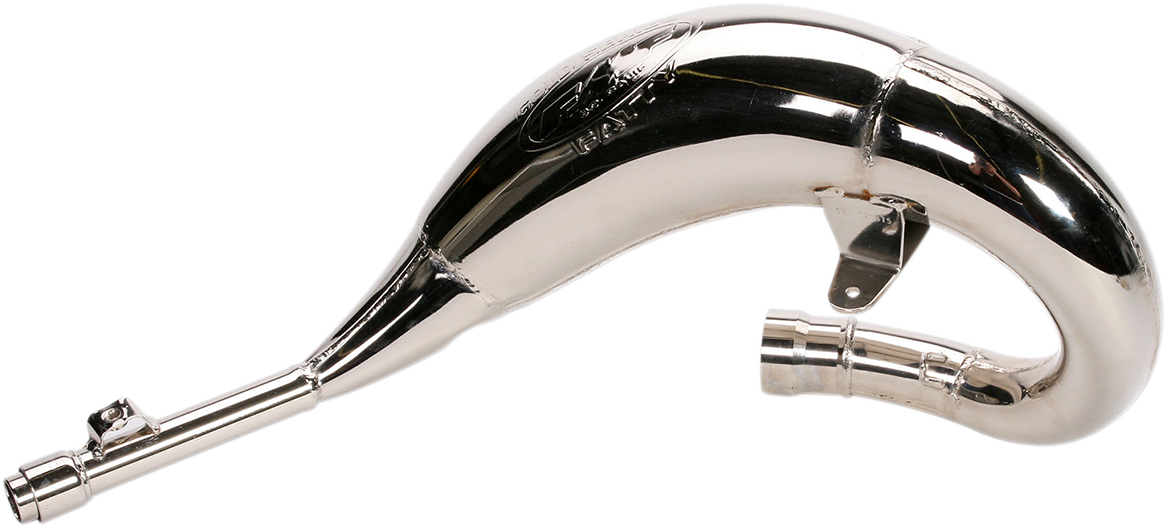 FMF Fatty Pipe 020375 motorcycle exhaust system installed on a dirt bike, showcasing the high-performance FMF exhaust configuration.
