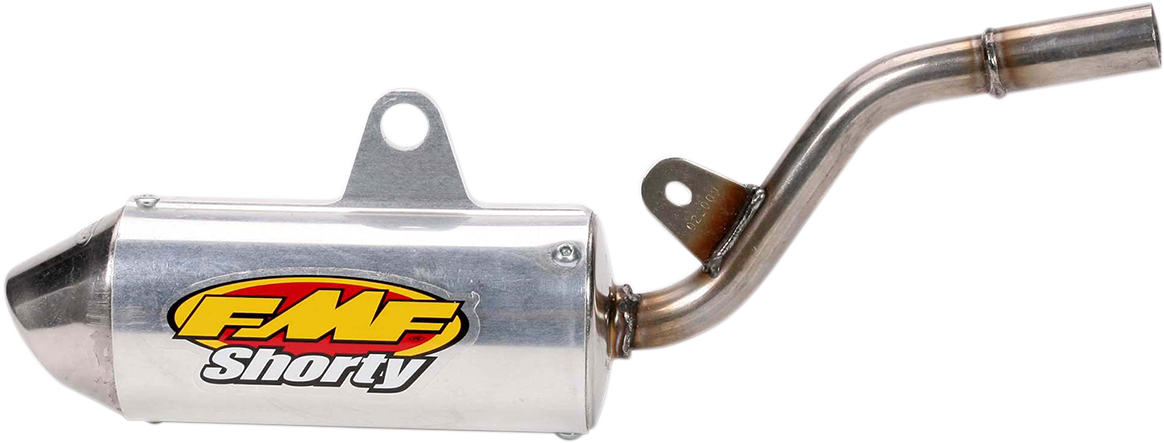 FMF Powercore 2 Shorty Silencer for Supercross motorcycles, showing the black and silver exhaust with branding details.
