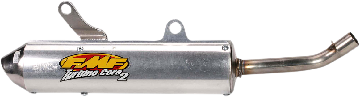 FMF Turbinecore 2 motorcycle silencer part 024012, durable performance exhaust shown in the image.