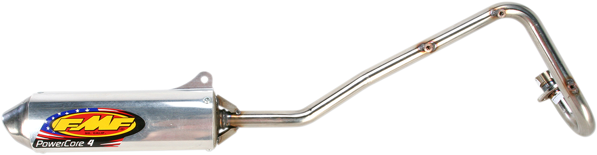 FMF Powercore 4 exhaust system with Hi-Flo end cap for enhanced performance, shown in the image.