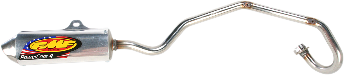 FMF Powercore 4 exhaust system part #042005, motorcycle exhaust with polished metal finish and branded FMF logo.