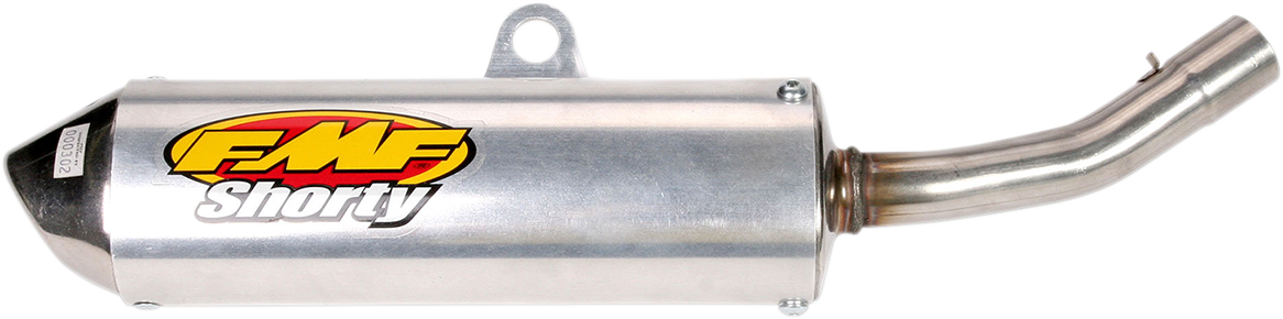 FMF Powercore 2 Shorty Silencer for superior supercross performance, showing the compact motorcycle exhaust component.
