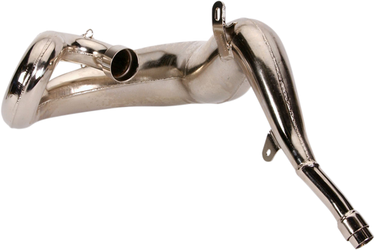FMF Gnarly Pipe 020024 heavy-duty motorcycle exhaust for 200cc to 500cc off-road bikes, shown in black with mounting hardware.