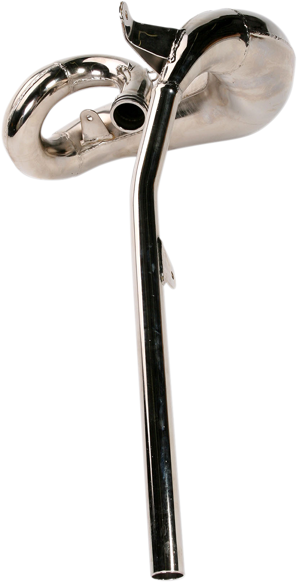 FMF Fatty Pipe 020037 high-performance motorcycle exhaust system with polished metal finish and compact design.