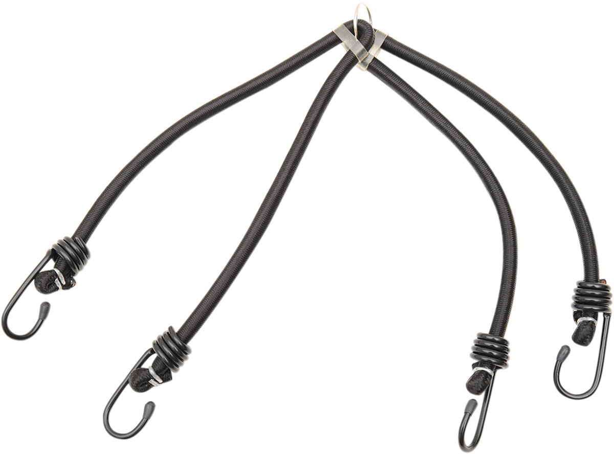 Parts Unlimited Bungee Cord with 4 Hooks, 24 inch length, durable elastic strap with metal hooks for securing items.