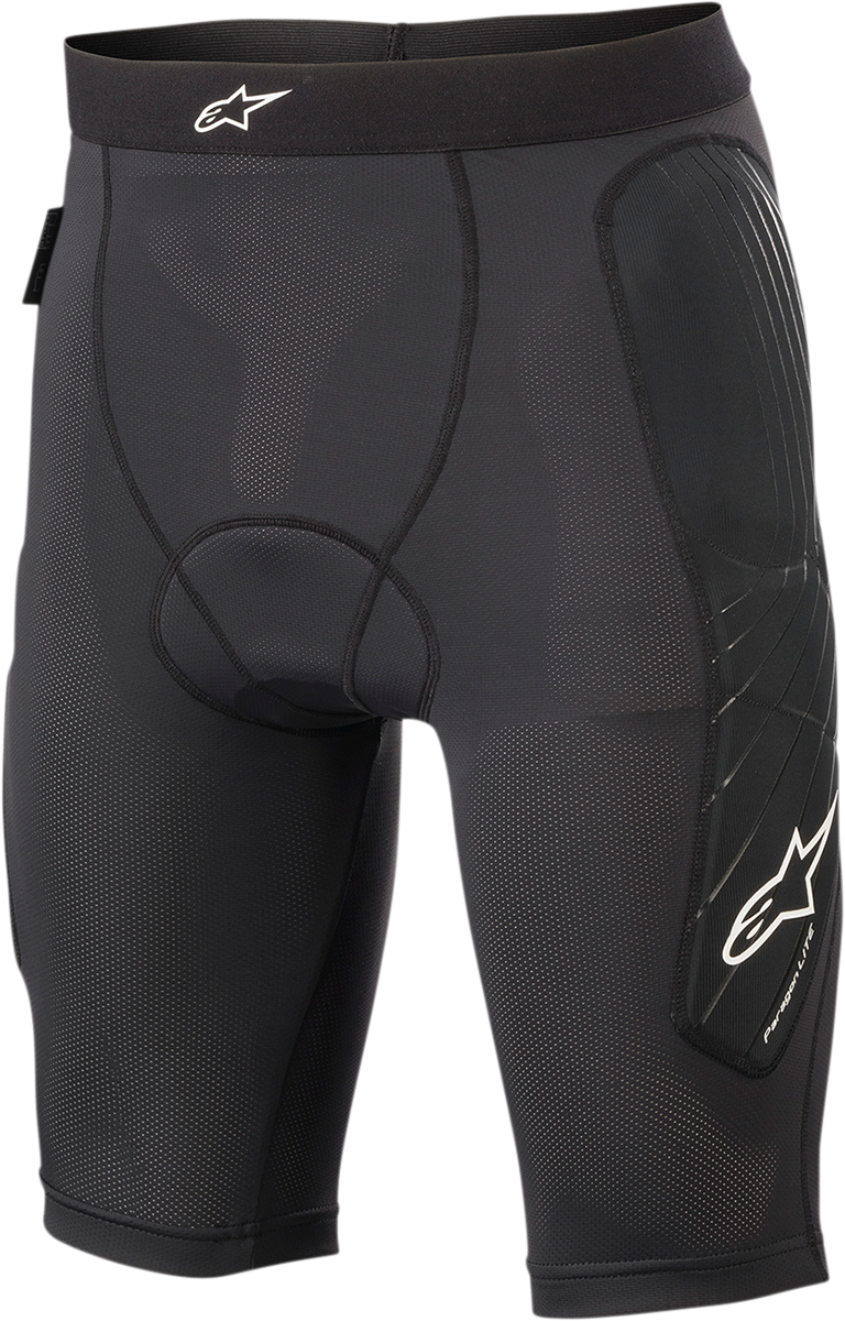 Black Alpinestars Paragon Lite Shorts in US 28, featuring lightweight design and durable fabric for motorcycle riding comfort.