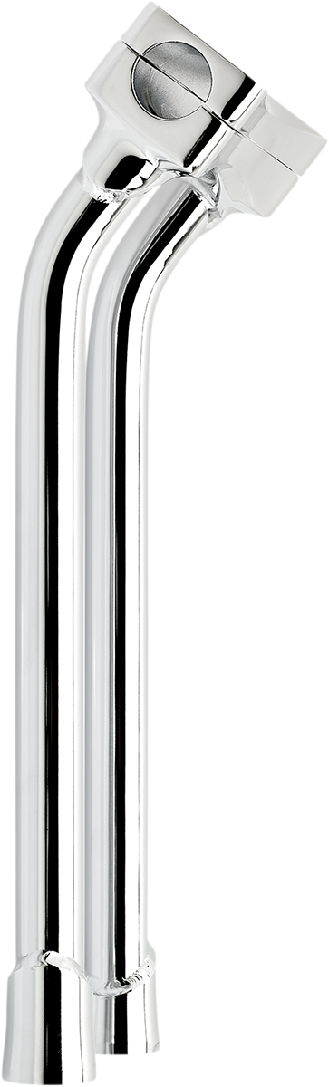Chrome BILTWELL Risers Murdock Oversized Pullback Handlebars for motorcycles, 14-inch length, designed for Bill's Exhausts bikes.