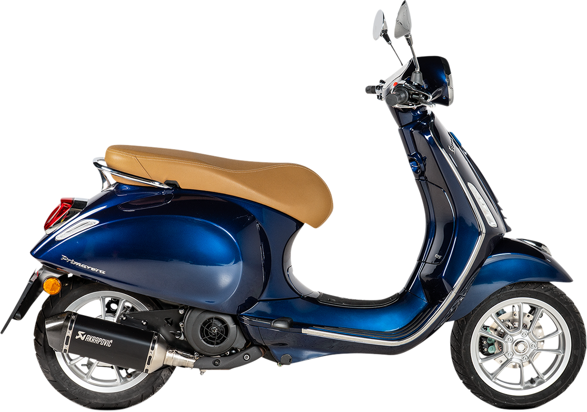AKRAPOVIC Slip-On Scooter Muffler for Vespa S-VE125SO3-HZBL – Stainless Steel with Carbon Fiber End Caps
