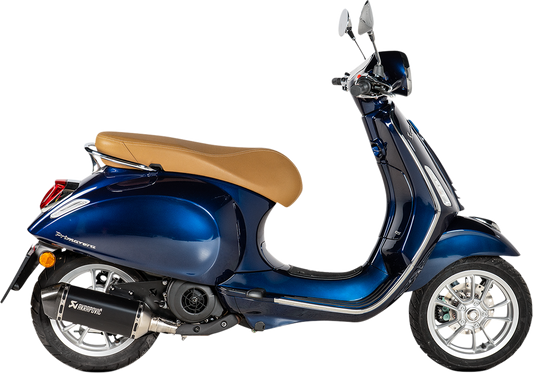 AKRAPOVIC Slip-On Scooter Muffler for Vespa S-VE125SO3-HZBL – Stainless Steel with Carbon Fiber End Caps