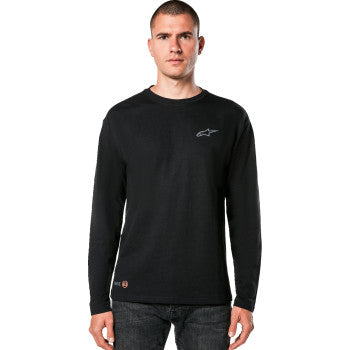 Black ALPINESTARS Inclinate mesh long-sleeve T-shirt in XL, featuring breathable fabric and stylish design.