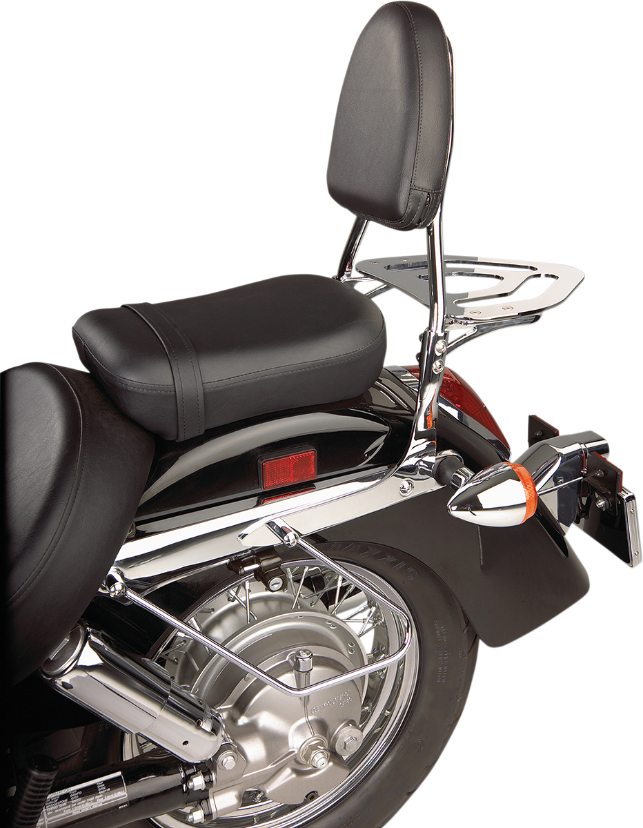 Engine sissy bar kit by Bill's Exhausts featuring chrome finish and mounting hardware for motorcycle customization.