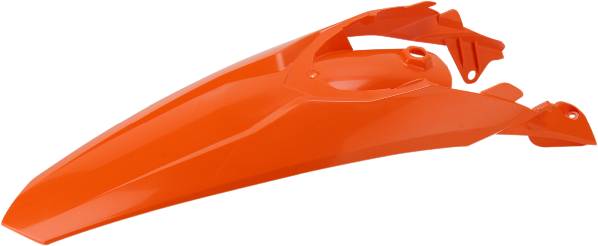 Orange ACERBIS rear fender body part with mounting points, designed for motorcycle use, in a detailed product image.