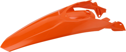Orange ACERBIS rear fender body part with mounting points, designed for motorcycle use, in a detailed product image.