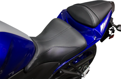 Bill's Exhausts SADDLEMEN GP-V1 motorcycle seat for Yamaha YZF R6 2010-2016, standard seat with sleek design and comfortable padding.