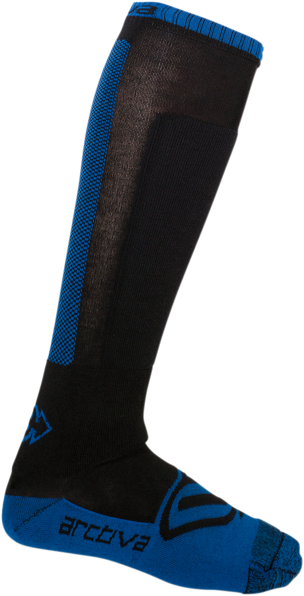 Blue and black ARCTIVA evaporator socks by Bill's Exhausts in size L/XL, featuring a snug, comfortable fit and durable fabric.