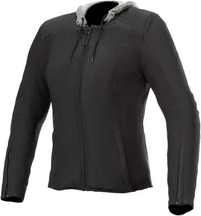 Alpinestars Stella Bond black jacket in medium size, displayed on a neutral background, showcasing its stylish design and fit.