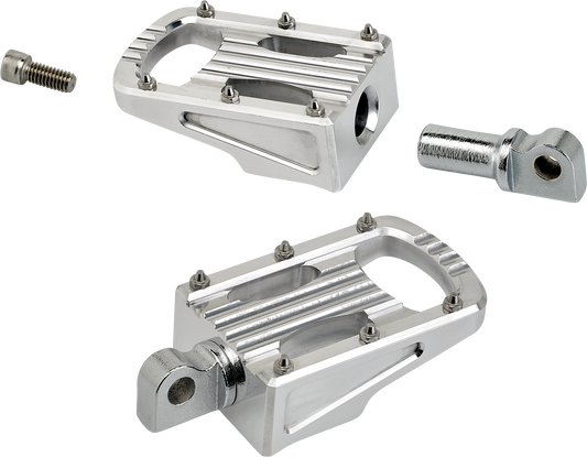 Polished BILTWELL Punisher Footpeg for motorcycle, classic body style, made from lightweight 7005 aluminum by Bill's Exhausts