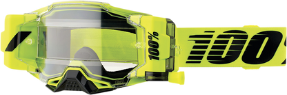 Bill's Exhausts Armega Forecast Goggles in Nuclear Citrus with clear lenses, designed for eye protection and outdoor activities.