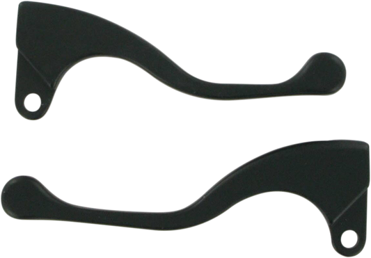 Black Parts Unlimited Shorty Power Lever Set with mounting hardware, designed for motorcycle clutch or brake systems.