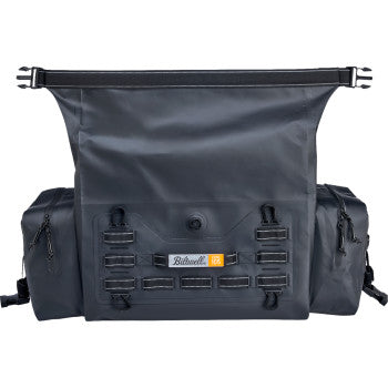 Black BILTWELL EXFIL-105 dry bag from Bill's Exhausts, featuring durable waterproof material and roll-top closure.