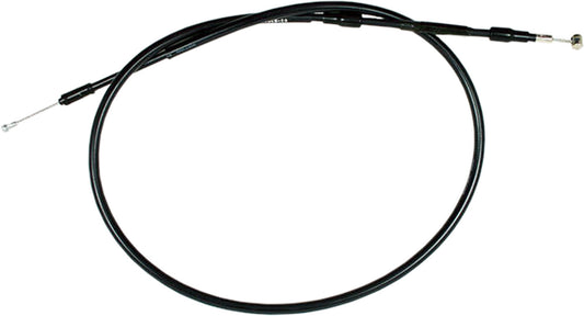 Motion Pro black vinyl clutch cable with longitudinally-wound housing and chrome fittings for motorcycle clutch control.