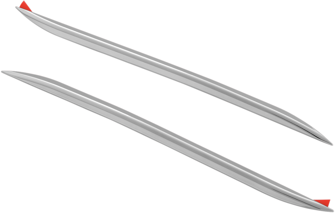 Chrome Fender Side Accent for front engine by Bill's Exhausts, shown in a close-up image highlighting its shiny chrome finish.