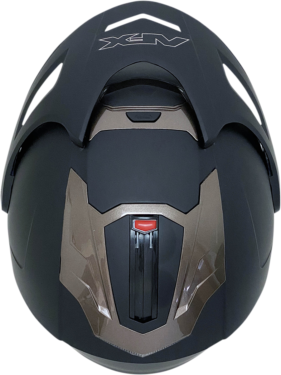 Bill's Exhausts AFX FX-50 Peak helmet in flat black, featuring a sleek design and durable construction.