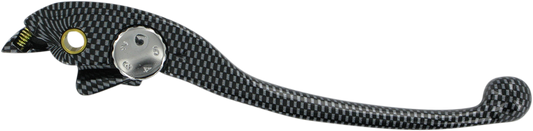 Parts Unlimited carbon fiber look brake lever for motorcycles, lightweight and durable with sleek black finish.