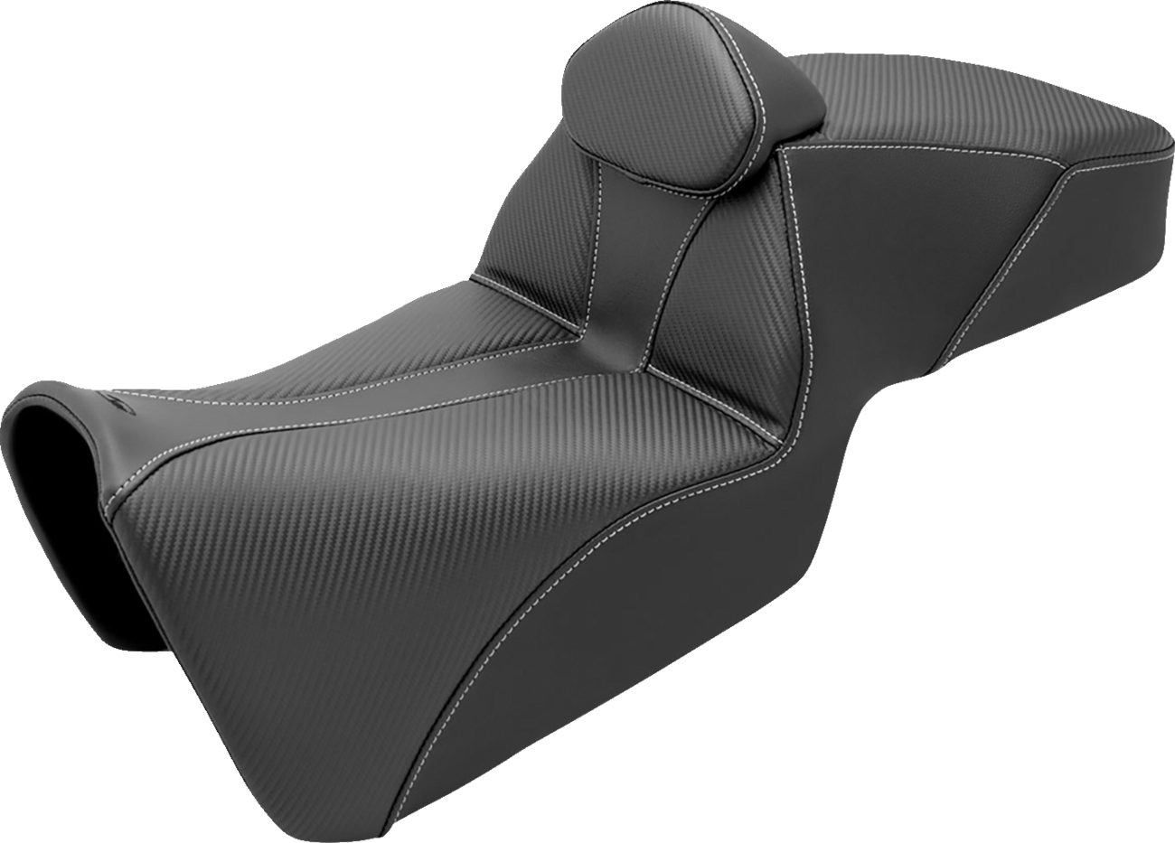 Black SADDLEMEN Adventure Tour Seat with backrest for Pan Am 2021-2022, designed for comfort and support.