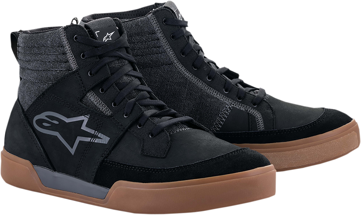 Alpinestars Ageless Shoes in black, gray, and brown, US 9, showcasing stylish sneaker design with leather and fabric details.