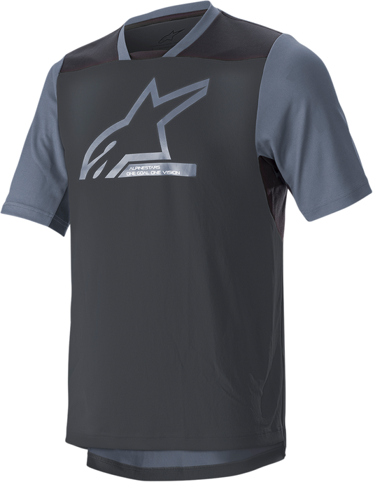 Alpinestars Drop 6.0 V2 short-sleeve jersey in black, medium size, featuring lightweight, breathable fabric and athletic fit.